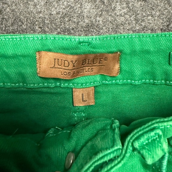 Judy Blue Los Angeles Garment Dyed Green Denim Shorts, Women's Size L - Picture 2 of 9